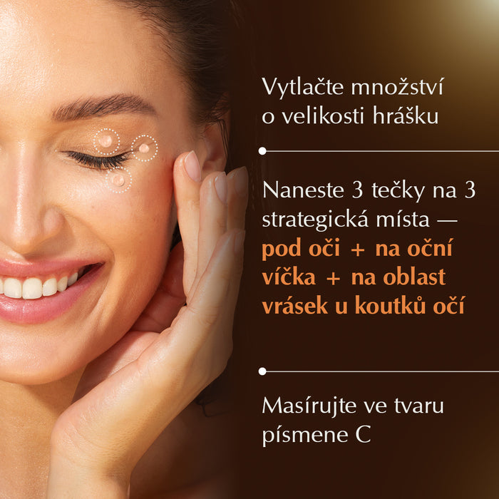 Rufolia PRO periorbitální oční emulze - Krém na oční kontury – Rozjasněte, zpevněte a hydratujte oční okolí – Nové složení s manjisthou, aloe vera, lotosem a niacinamidem